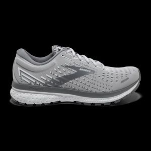 Brooks Ghost 13 Road Running Shoes in Alloy/Oyster/White